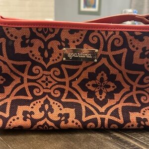 Spartina 449 Red and Black Floral Clutch
